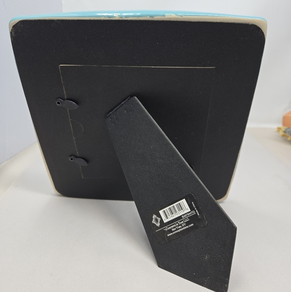 Concepts In Time Turquoise Distressed Ceramic Picture Frame 4x4 Farmhouse Rustic - Picture 5 of 12